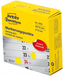 Etikett rund Ø 10mm, gelb Inhalt: 800 Stück