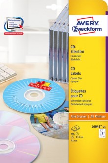 Inkjet CD-Etiketten 117mm, weiß