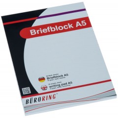 BüroRing Briefblock A5/50 Blatt blanko, holzfrei, weiß