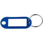 Schlüsselanhänger, dunkelblau mit beschriftbaren Etiketten