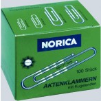 Aktenklammer Norica, 50mm, glatt, mit Kugelenden, verzinkt
