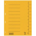 Trennblätter A4 vollfarbig gelb mit Beschriftungslinien