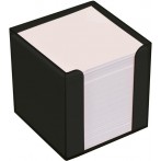 Büroring Zettelbox schwarz Kunststoff, 9x9x9cm, weißes Papier