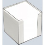 Büroring Zettelbox transparent Kunststoff, 9x9x9cm, weißes Papier