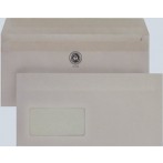 Briefumschlag, DIN Lang, mit Fenster Selbstklebend, Recycling, grau, 75g