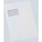 Versandtasche, C4, mit Fenster, Selbstklebend, weiß, 90g