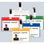 Büroring Besucher-Namensschild blau PVC, für Karten bis max. 69x99mm