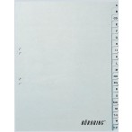 Büroring Register, A4, Jan.-Dez., PP-Folie, grau, 125 my