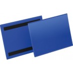 Magnetische Kennzeichnungstasche A5 quer, blau, Außenformat: 223x163mm