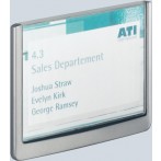 Türschild aus ABS und Acryl Sichfenster 149x105,5mm,dunkelblau