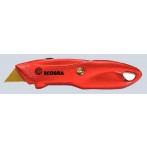 Ecobra Premium-Universalmesser, rot, Trapezklinge, Metallgehäuse,