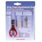 Finger-Bastelmesser-Set 18-tlg., Oberfläche und Griff gummiert