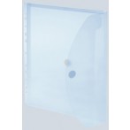 Umschlag A4, Dehnfalte, Abheftrand blau transparent