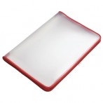 Transparent-Portfolio, A3, rot, Folie matt, mit Textil-Reißverschluss