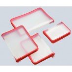 Transparent-Portfolio, A3, rot, Folie matt, mit Textil-Reißverschluss