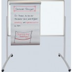 Kombi Moderationstafel mobil, 78 x 125 cm, Alurahmen, Filz grau