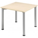 Schreibtisch B800xT800mm Ahorn/weißalu, 4-Fuß Flex