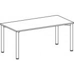 Schreibtisch B1800xT800mm ahorn/weißalu, 4-Fuß Flex