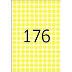 Vielzweck-Etiketten durchm. 8mm gelb f. Handbeschriftung o. Schreibmaschine