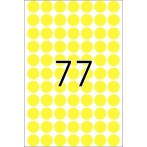 Etikett 13mm Farbpunkt gelb 2464 Stück
