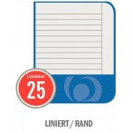 Heft A4, 16 Blatt, 80g, LIN 25 liniert m.R., FSC Mix, Wirbel blau