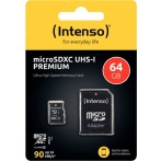 Micro-SD UHS I Speicherkarte 64GB Premium, inkl. SD-Adapter