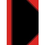 China-Kladde, A4, kariert,96 Blatt Papier 70 g/qm, schwarz/rot