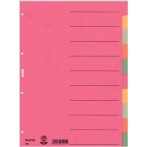 Register Blanko A4 6-farbig 6Bl 230g/qm Karton durchgefärbt
