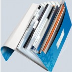 Projektmappe A4 WOW, PP, 5 dehnbare Fächer + 1 Zusatzfach, blau metallic