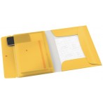 Eckspannermappe Cosy PP mit Tasche gelb, A4, für ca. 150 Blatt, 3 Klappen