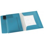Eckspannermappe Cosy PP mit Tasche blau, A4, für ca. 150 Blatt, 3 Klappen