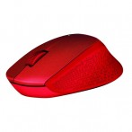 Maus M330 silent, rot, kabellos, über 90% reduzierte Klickgeräusche,
