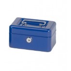 Geldkassette 152x125x81mm blau Sicherheitszylinderschloss mit 2