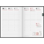 Buchkalender Futura2 Balacron, 2023 14,8x20,8cm, schwarz, 1Woche/2Seiten