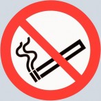 Warnschild Rauchen verboten, Folie 200mm rund