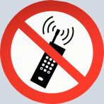 Warnschild Mobilfunk verboten (Handy), Folie, 200mm rund