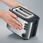 Automatik-Toaster AT 2514 Edelstahl gebürstet schwarz, int. Brötchenauf-