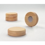 Holz-Magnet, rund, Ø33x9 mm, Haftkraft 10 Blatt (A4, 80g/qm)