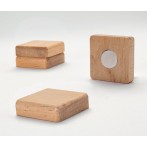 Holz-Magnet, quadratisch, 33x33x9 mm Haftkraft: 10 Blatt (A4, 80g/qm)