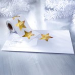 Weihnachts-Sticker auf Rolle Christmas Stars, 47x47mm