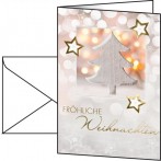 Weihnachts-Karten inkl. Umschläge, Glowing Christmas Tree, Glanzkarton,