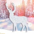Handmade-Weihnachts-Karten + Umschläge Snow Deer, Lack/Folienprägung, A6 (A5)