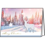 Handmade-Weihnachts-Karten + Umschläge Snow Deer, Lack/Folienprägung, A6 (A5)