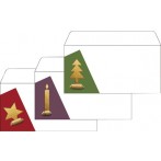 Weihnachts-Umschlag-Set Cut-out style (gold), gummiert, Weiß-