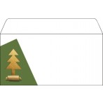 Weihnachts-Umschlag-Set Cut-out style (gold), gummiert, Weiß-