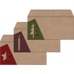 Weihnachts-Umschlag-Set, braun Cut-out-Style, brauner Kraftkarton
