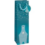 Geschenktasche Bottle "Polar Bear" mit Mattlack und Geschenkeanhänger