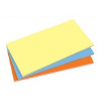 Static Notes sortiert, blau, gelb, orange, 10 x 20 cm, statisch haftend,