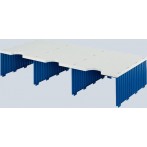 Styrodoc trio Aufbaueinheit 3Fächer breit, Jumbohöhe grau/blau
