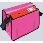 Umhängetasche für Briefordner, pink Überschlag mit Klettverschluss